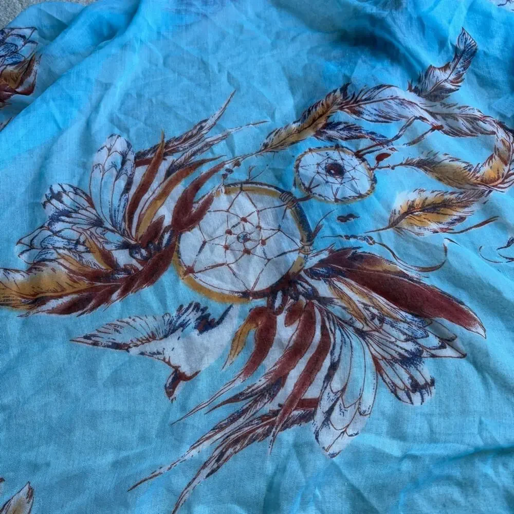 GANZ Blue and Brown Artistic Scarf
